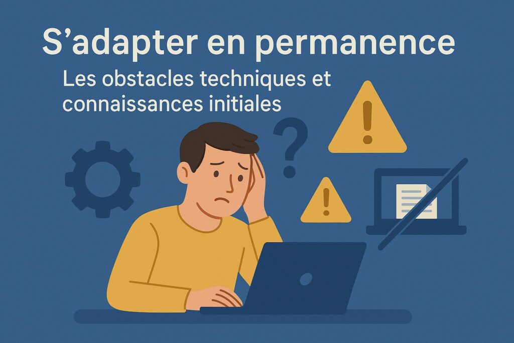 ’adapter en permanence.

Les obstacles techniques et connaissances initiales