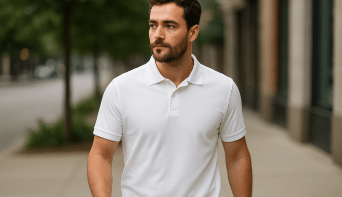 polo blanc homme