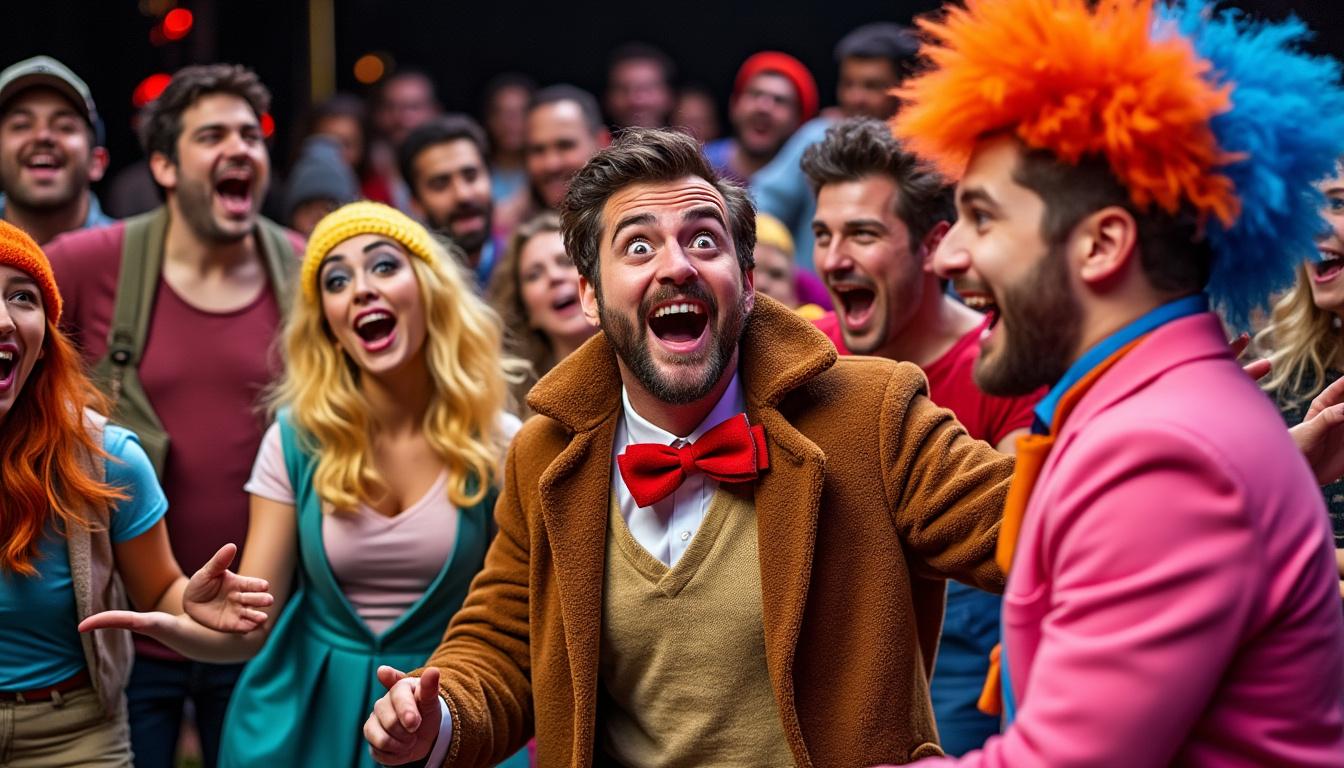 découvrez les scènes improvisées les plus hilarantes qui vous feront rire aux éclats ! plongez dans l'univers de l'humour spontané où chaque moment est une surprise. ne manquez pas ces performances inoubliables qui allient créativité et éclats de rire.